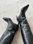 Black Croco Boots
